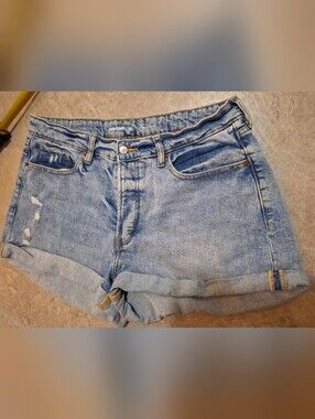 Old Navy Light Wash Denim Roll-Cuff High-rise Curvy Women's Shorts Sz 16